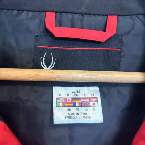 Spyder Ladies Vest Size 8 Full Zip-up Red Black Solid Casual Fall Winter Warm - Picture 4 of 16